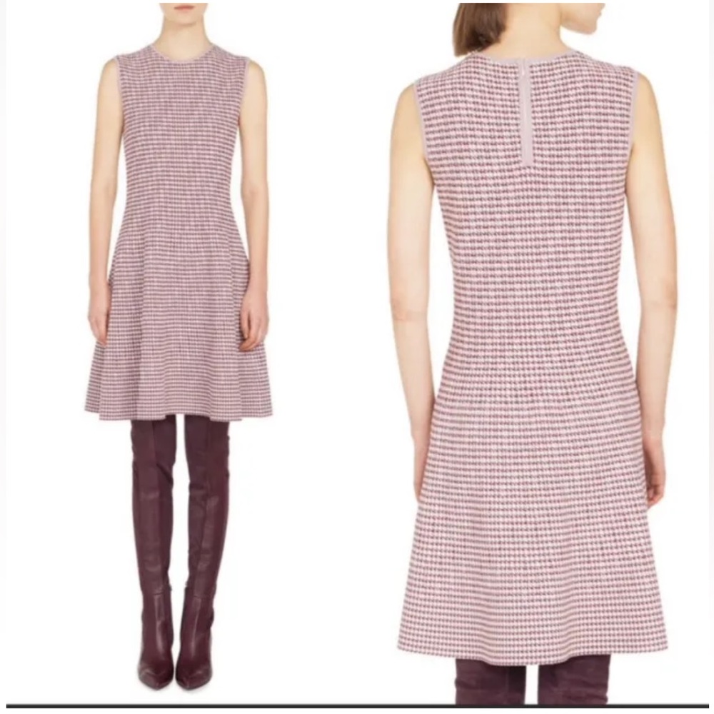 WOMENS AKRIS PUNTO FIT AND FLARE KNIT DRESS, SIZE 2